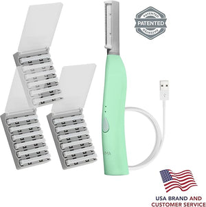 SPA SCIENCES - SIMA Patented Dermaplane Razor for Women Face ? Painless 2-in-1 Facial Exfoliation &amp Peach Fuzz Hair Removal ? Anti-Aging ? 3 Speeds ? Rechargeable ? 19 Weeks Treatment