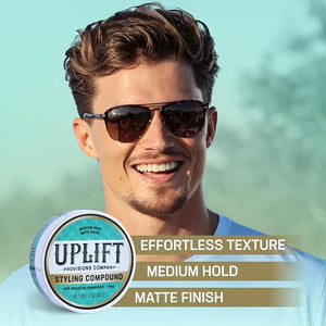 Uplift Provisions Company Styling Compound - Hair Clay Pomade with a Natural Matte Finish and Medium Hold - Versatile Styling Clay for Men or Women 3 oz