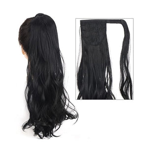 Hair Accessories 22" Long Wavy Ponytail Lengthening Synthetic Curly Wraparound Ponytail Hair Extension Hair Clip Women Wig Curly Bun Hair Pieces For Women(05)
