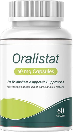 Oralistat 60mg Combat Cravings Fat Metabolism &amp Digestive Support - 60 Capsules