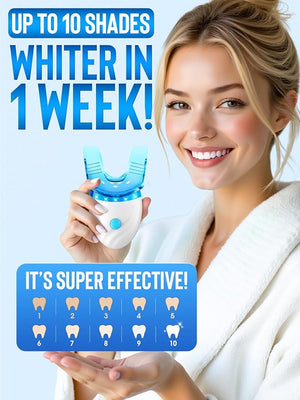 Teeth Whitening Kit for Sensitive Teeth: Nicwell LED Light +35% Carbamide Peroxide Whitening Gel &amp 1 Desensitizing Pen - Dental Grade Results - Overnight Daily-use Aged 25-35 with Travel Case