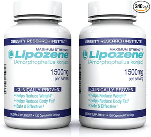 Lipozene Weight Loss Pills (2 Bottles with 120 Capsules in Total Mega Bottle Bundle)