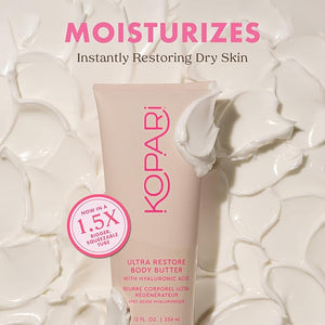 Kopari Jumbo Ultra Restore Body Butter Whipped Lightweight Formula Hyaluronic Acid &amp Mango Seed Butter Deep &amp Long-Lasting Moisture Coconut 12 oz