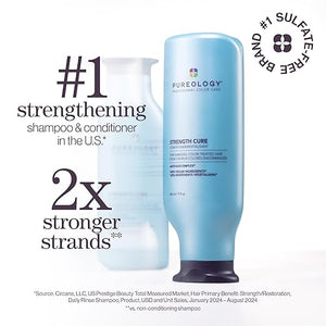 Pureology Strength Cure Conditioner - For Damaged or Color-Treated Hair, Reduces Breakage, Strengthens &amp; Softens, With Sulfate-Free Formula, Vegan