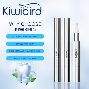 KIWIBIRD Teeth Whitening Pen (3-Pack) Natural Plant Extract Whitening Gel for Sensitive Teeth Pain-Free Tooth Stain Remover Instant Smile Brightening &amp Enamel-Safe Tooth Whitener Kit