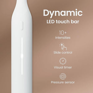 Quip Ultra Next Generation Smart Toothbrush - Timed Electric Toothbrush with Case - Replaceable Brush Head, Soft Bristles, Silicone Handle, 30-Day Battery Life - Travel Toothbrush - Stone