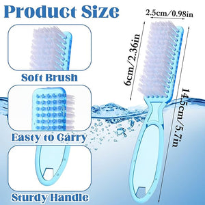 100 Pcs Handle Grip Nail Brush Bulk Nail Brushes for Cleaning Fingernails Soft Bristles Cleaning Brushes Soft Stiff Bristles Pedicure Manicure Tools for Toe 5 Colors