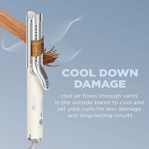 INFINITIPRO BY CONAIR 2-in-1 Cool Air Curling Iron and Flat Iron Luxe Protects Against Damage and Locks in Style for Effortless Long Lasting Curls Waves &amp Straight Looks with One Tool