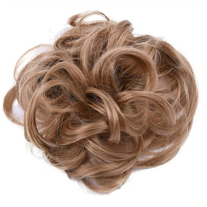 FRANCES Fake Hair Bun 1 Pack Synthetic Donut Bun Messy Bun Hair Slices Curly Wavy Headbands Women Bun Wig Synthetic Wig Hair Extensions Hair Accessories (Color : 19)