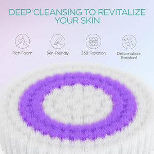 VOYOR Electric Body Brush Back Scrubber for Shower Rechargeable Exfoliating Bath Brush Powered Shower Brush with Non-Slip Long Handle Deep Cleansing Exfoliation Massaging Spin Brush BC100 (Purple)