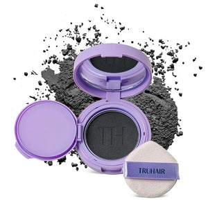 TRUHAIR Root &amp Scalp Cover Up Pressed Powder Compact Waterproof Weightless Hair Coverage &amp Bald Spot Concealing Root Touch Up Hair Color for Gray Coverage &amp Thinning Areas 0.35 Oz (Bla