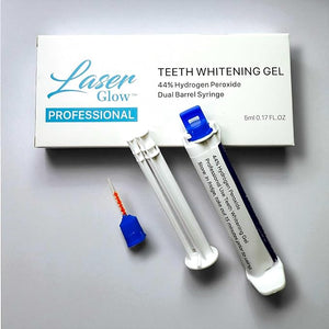 LaserGlow Professional Teeth Whitening Gel 44% Hydrogen Peroxide ? Dual Barrel Syringe for Fast Effective and Whitening Results | Hydrogen Peroxide Gel Teeth Whitener Tooth Whitening Gel