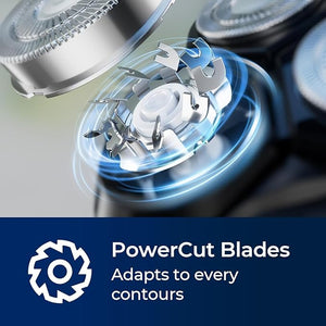 Cordless Electric Razor for Men: 3-in-1 Shaver for Beard/Nose/Sideburns - IPX7 Waterproof Travel Kit - Turbo Speed &amp; Precision Blades,Eclipse Black?