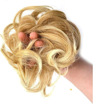 Hair Bun 1 Pack Messy Bun Hair Hoops Ponytail Hair Extensions Synthetic Donut Hair Bun Curly Wavy Hair Bun Wigs for Women Hair Bun Piece(60)