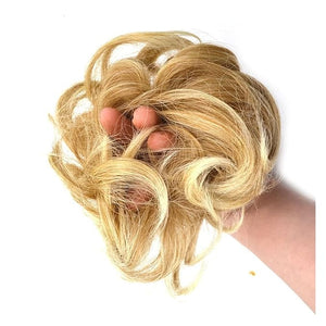 SONGCHAO Fake Hair Bun 1 Pack Messy Bun Hair Hoops Ponytail Hair Extensions Synthetic Donut Hair Bun Curly Wavy Hair Bun Wigs for Women Hair Accessories (Color : 60)