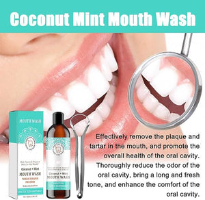Coconut Mint MouthwashNatural Coconut &amp Peppermint Oil Mouthwash with Tongue Scraper (3pcs)