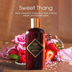 Brown Sugar Babe Sweet Thang Body Oil Cotton Candy Lemon and Raspberry Fragrance Oils Nourishing Oil for Women Scented Skin Care Perfume Body-Oil Paraben Free Made in USA
