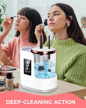 Electric Makeup Brush Cleaner Machine with Automatic Cleaning and Drying Functions Portable Makeup Brush Cleaner for All Size of Makeup Brushes Gifts for Makeup Lovers