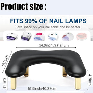 Nail Arm Rest, PU Leather Nail Tech Arm Rest,Foldable Arm Rest for Nails Tech U-Shaped Hand Rest Manicure Hand Rests for Foot Hand Rest (Black)