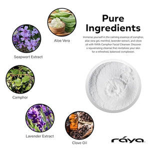 Raya Camphor Souffl? Facial Cleanser (101) - pH-Balanced Blemish Facial Wash for Oily &amp Break-Out Skin Blackheads &amp Whiteheads Clarify Pores Refreshing Camphor Formula Smooth Complexion -