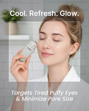 Ice Roll Serum for Face Puffy Eyes Under Eye Bags - Panthenol &amp Tannin for Hydrating Pore Minimizing Ice Roller for Puffiness Redness Dark Circles - Korean Skin Care &amp Gua Sha 1.69 Fl O