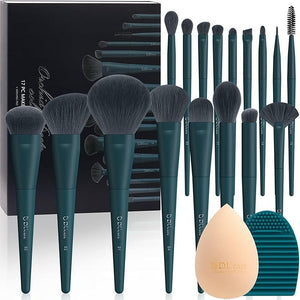 DUcare 17Pcs Professional Makeup Brush Set Complete Kit with Brush Cleaning Mat and Makeup Sponge Ideal for Foundation Eyeshadow Liquid Cream Gift Box Set