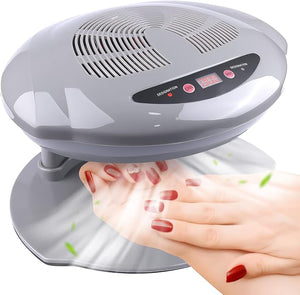 Kalolary Nail Lamp 400W Air Nail Dryer Nail Fan Hair Dryer for Hands and Feet Nail Polish Automatic Sensor Warm Cool Breeze Use at Home and Salon (Grey)