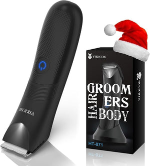 Manscape Trimmer for Men - No Nicks Electric Razor-Shaver for Balls/Pubic/Groin/Legs/Chest Hair Removal w/Light &amp Ceramic Blade IPX7 Waterproof Body Groomer USB-C Charging Gifts for Him Dad
