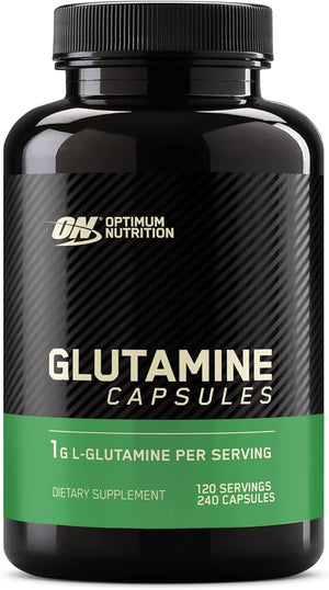 Optimum Nutrition L-Glutamine Muscle Recovery Capsules 1000mg 240 Count (Package May Vary)