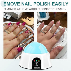 Nail Soaking Bowl, Electric Soak off Bowl Manicure Soaker Nail Polish Remover Machine with Color Cuticle Nail Pusher for Gel Polish, Acrylic Nails, Dip Powder Removal, Blue