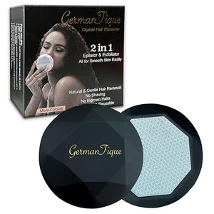 Crystal Hair EraserUpgraded Crystal Hair Remover DiamondPainless and Effective Nano Glass Hair Removal Stone and Skin ExfoliationNatural Epilator for Women and Men(Black)