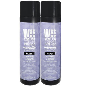 Watercolors INTENSE METALLIC Semi Permanet Color Depositing Shampoo-Sulfate &amp Paraben Free to Maintain &amp Enhance Hair Color 8 fl oz - SILVER (2 Count)