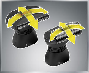 MANGROOMER - ULTIMATE PRO Back Shaver with 2 Shock Absorber Flex Heads Power Hinge Extreme Reach Handle and Power Burst