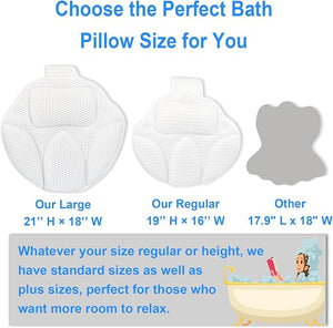 Luxury Oversized Bath Tub Pillow Fits All Bathtubs Secure Support for HeadNeckand Back RestRelaxing Spa Gifts for WomenExtra Thick &amp SoftAnti-Slip Suction CupsWashable