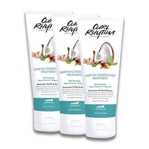 Leave-in Conditioner Treatment for Curly Hair - Moisturizing Frizz Free Shine with Shea Butter Coconut &amp Argan Oil For Wavy Kinky Coily Hair - Sulfate Free - 10 Fl Oz (3 Pack)