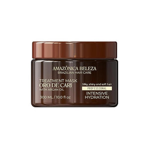 AMAZONICA BELEZA Oro de Cari Hair Mask Intensive Hydration for Dry Hair with Argan Oil and Vitamin E Professional Line 10 Oz