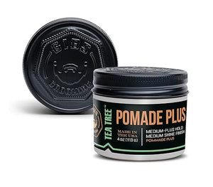 GIBS Tea Tree Pomade Plus, Medium-Plus Hold with Medium to High Shine, Clean ingredients and Made in USA, 4 oz