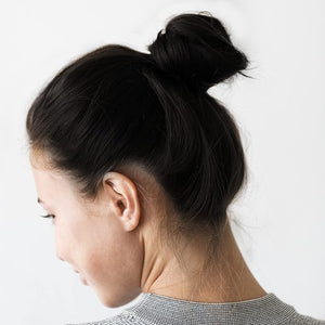 Sue's Collection Natural Human Skinny Hair Buns Piece Human Hair Bun Extension Mesh Donut for Women with Thin Hair, Soft and Real Human Hair Bun Hair Pieces Girls and Women - Black 1