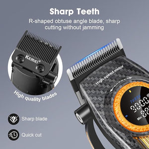 KEMEI Professional Hair Clippers for Men Clippers for Hair Cutting Barber Clippers Cordless Rechargeable Hair Clipper Haircut Clippers Hair Cutting Tools LED Display Gifts for Men