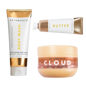 Anti-Ashy Bundle: Butter Cream Body Wash &amp Barrier Repair Cloud Cream (Ugandan Vanilla + Ethiopian Honey) + African Beauty Butter (Ghanaian Coconut + Moroccan Almond) Shea Butter Infused