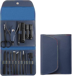Nail Clippers Set Nail Scissors Set Tool Cut Finger Pliers Household Hand Pedicure Men's Set Box Pedicure Tools for Feet (Size : Blue16 Sets mdash)
