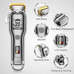 Hatteker Hair Cutting Kit Pro Hair Clippers for Men Professional Barber Clippers IPX7 Waterproof Cordless Beard / Hair Trimmer