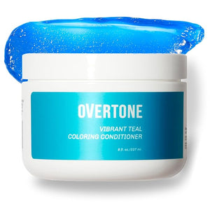 Overtone Semi Permanent Hair Color Conditioner Vibrant Teal 8 oz Nourishing Damage-Free Color Depositing Mask for All Hair Types with Shea Butter &amp Coconut Oil Vegan &amp Cruelty-Free