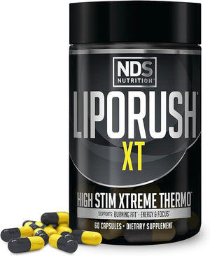 NDS Nutrition XT - Super Concentrated Thermogenic with L-Carnitine &amp Teacrine for Shredding Fat - Supports Maximum Energy Focus Calorie Burning Diuretic Appetite Control (60 Capsules)