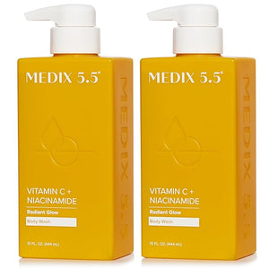 Medix 5.5 Radiant Glow Vitamin C Body Wash W/Niacinamide | Citrus Scented Gentle Body &amp Face Cleanser For Women Men Dry Skin &amp Smoother-Looking Skin | Removes Dirt Oil &amp Impurities 2