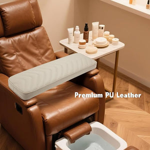 NOVAL Arm Rest Manicure Board for Pedicure Chairs - 9x27 Inch Luxurious PU Leather Hand Rest, Easy to Clean &amp; Non-Slip, Salon-Ready Design for Long Hours Use (?Khaki)
