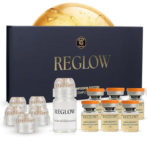 ReGlow Micro-Infusion Hair Density System with Precision Applicators &amp; Bio-Active Serum with Plant Exosomes-like Vesicles &amp; Stem Cell ? 6 Applications for Fuller-Looking Hair and Beard