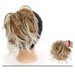 SONGCHAO Fake Hair Bun Messy Bun Hair Slice Ponytail Hair Extensions with Elastic Rubber Band Synthetic Fluffy Bun Women Wig Hair Bun Hair Accessories (Color : 0010)