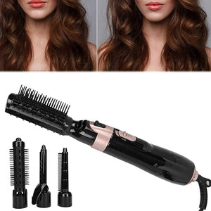 4 in 1 Hot Air Brush Set - Curling Iron with Replaceable Brush Heads, Automatic Curling for Salon or Travel