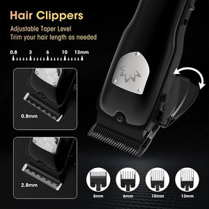 Professional Hair Clippers for Men Cordless Hair Clippers T-Blade Trimmer Nose Hair Trimmer Electric Shaver Set Haircut Grooming Kit with LED Display for Barber Ideal Gift for Him